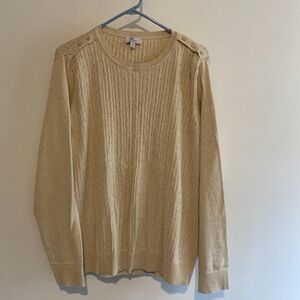 Cream Knit Sweater with Button Detail
